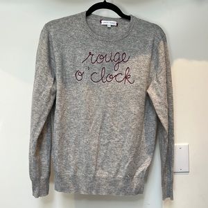 Lingua Franca 100% cashmere Rouge o’clock sweater. Lightweight size M